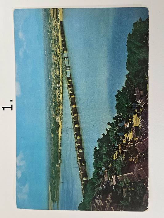 Hsiangtze Bridge Over Han River in Chaochow- Hong Kong Chinese Postcard