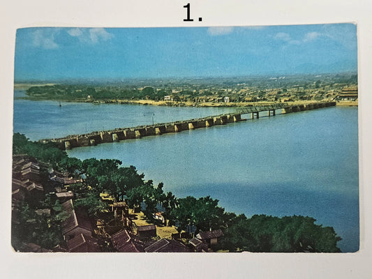 Hsiangtze Bridge Over Han River in Chaochow- Hong Kong Chinese Postcard
