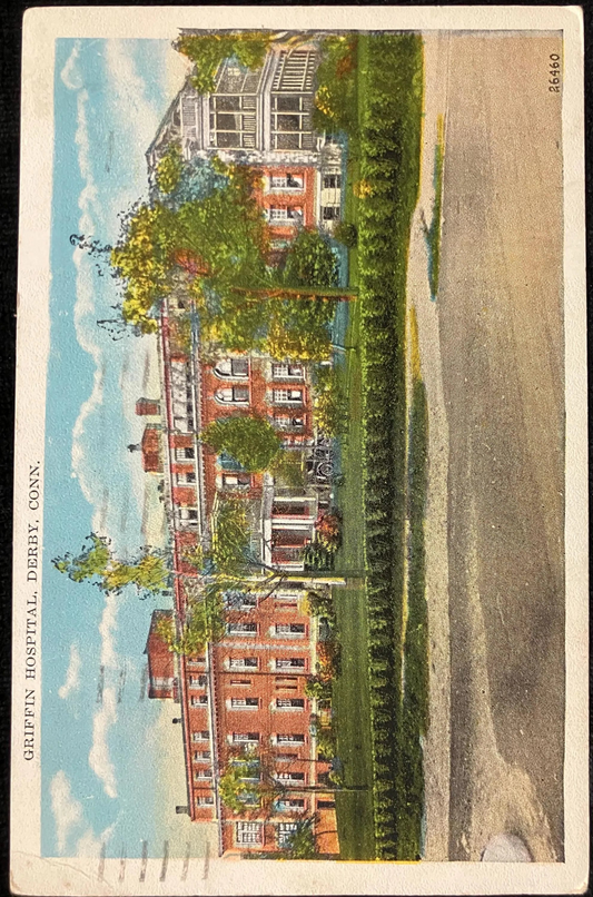 Griffin Hospital - Derby, Connecticut - Vintage Hospital Postcard