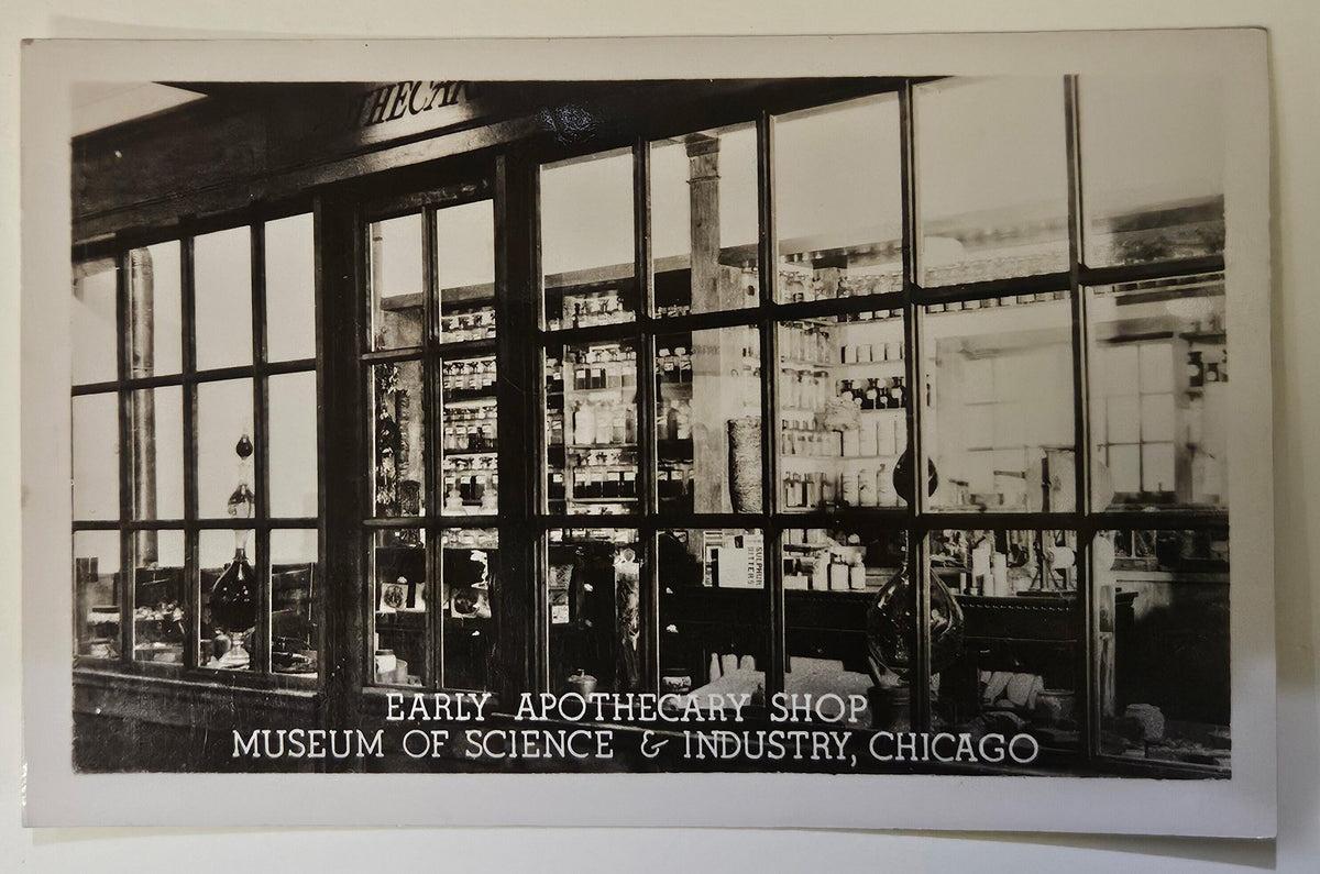 RPPC Early Apothecary Shop Museum of Science and Industry Chicago - Vintage Postcard