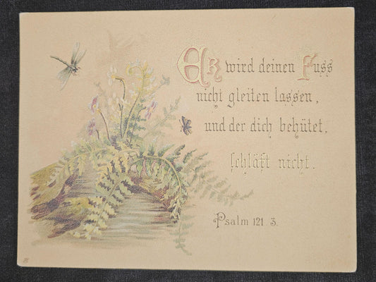 Advertisement for Prayer Cards with Psalm 121.3 - sold from  Pittsburg, Pennsylvania,  L. Breuninger and Co. - Collectible Psalm Cards 1800s