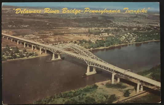 Delaware River Bridge - Pennsylvania Turnpike - Photo by Herbert Lanks - Vintage Postcard