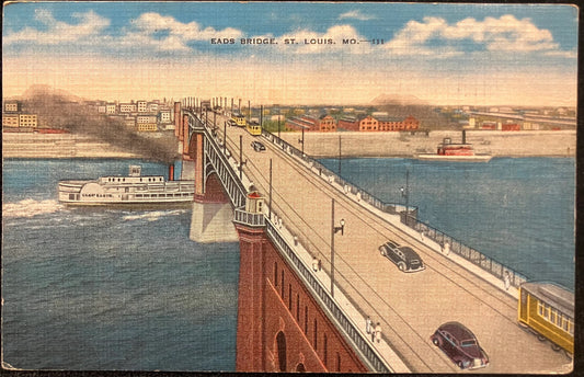 Eads Bridge. St. Louis, Missouri - Vintage Postcard