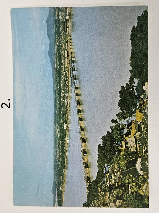 Hsiangtze Bridge Over Han River in Chaochow- Hong Kong Chinese Postcard