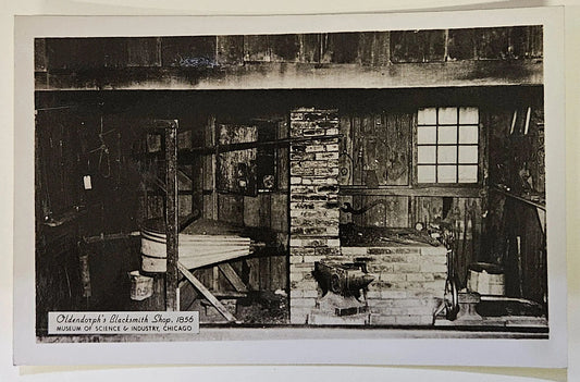 RPPC  Oldendorph's Blacksmith Shop in 1856- Chicago Museum of Science and Industry - Vintage Postcard