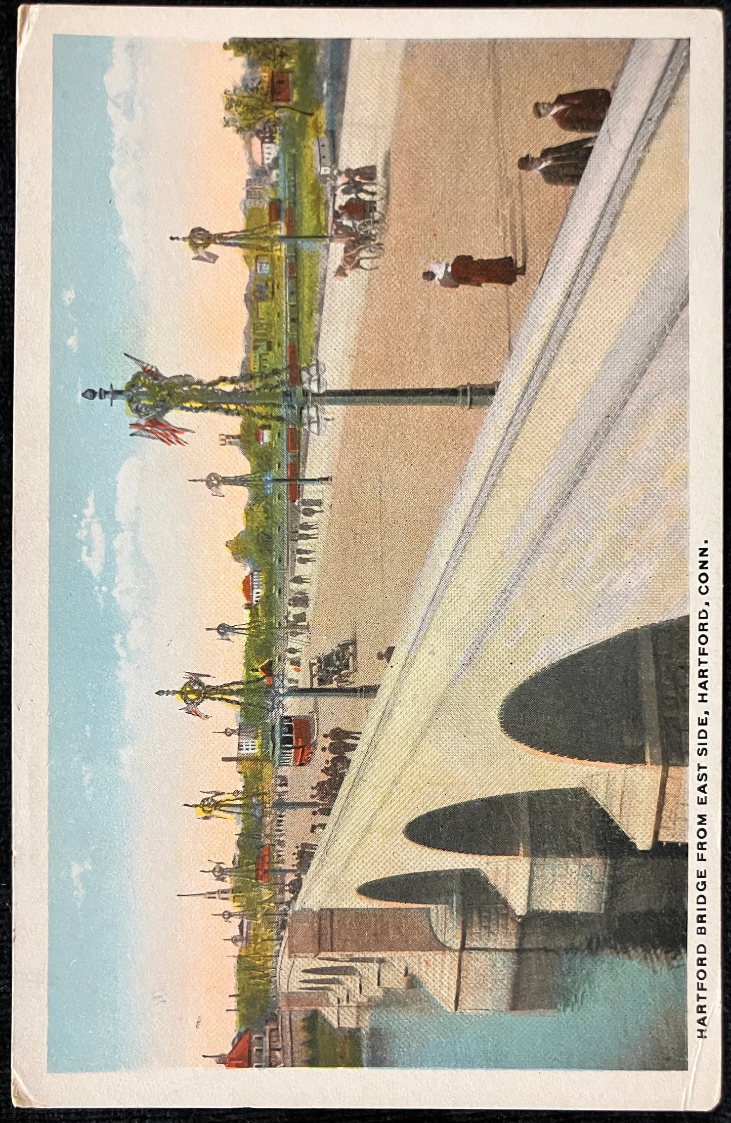 Hartford Bridge - East Side Hartford, Connecticut - Vintage Bridge Postcard