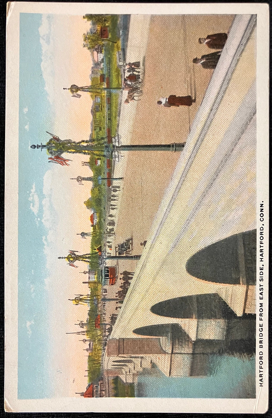 Hartford Bridge - East Side Hartford, Connecticut - Vintage Bridge Postcard