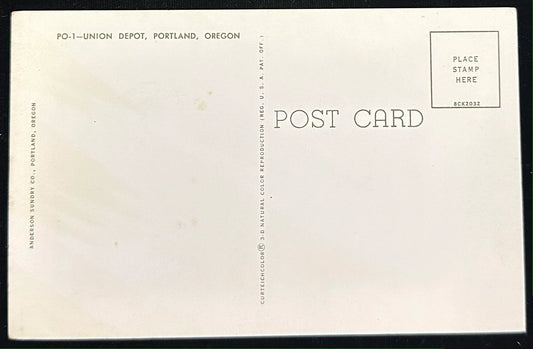 PO-1~ Union Depot, Portland, Oregon - Vintage Postcard