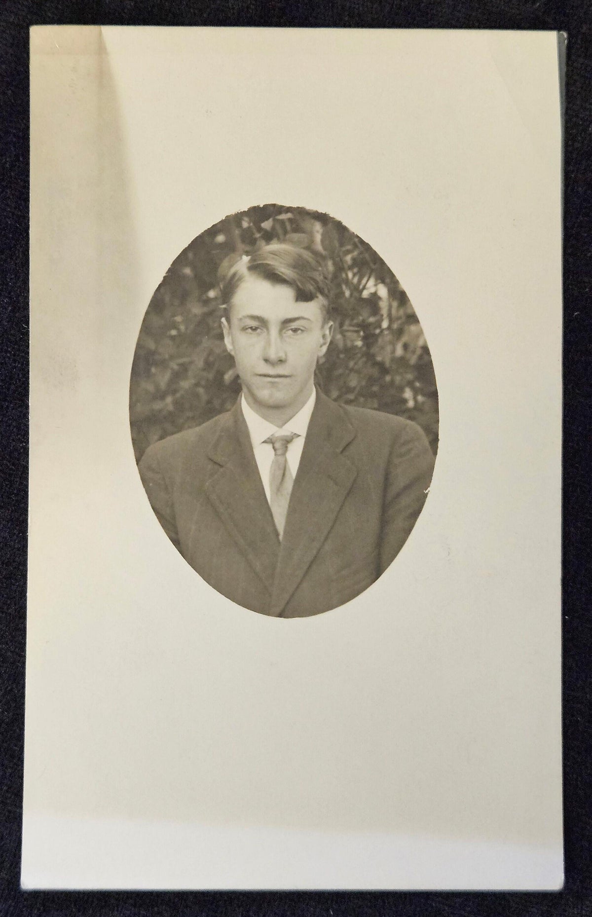 RPPC - Young well dressed Man's Oval Portrait - Vintage Postcard