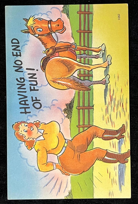 Having No End Of Fun! - Funny Vintage Postcard
