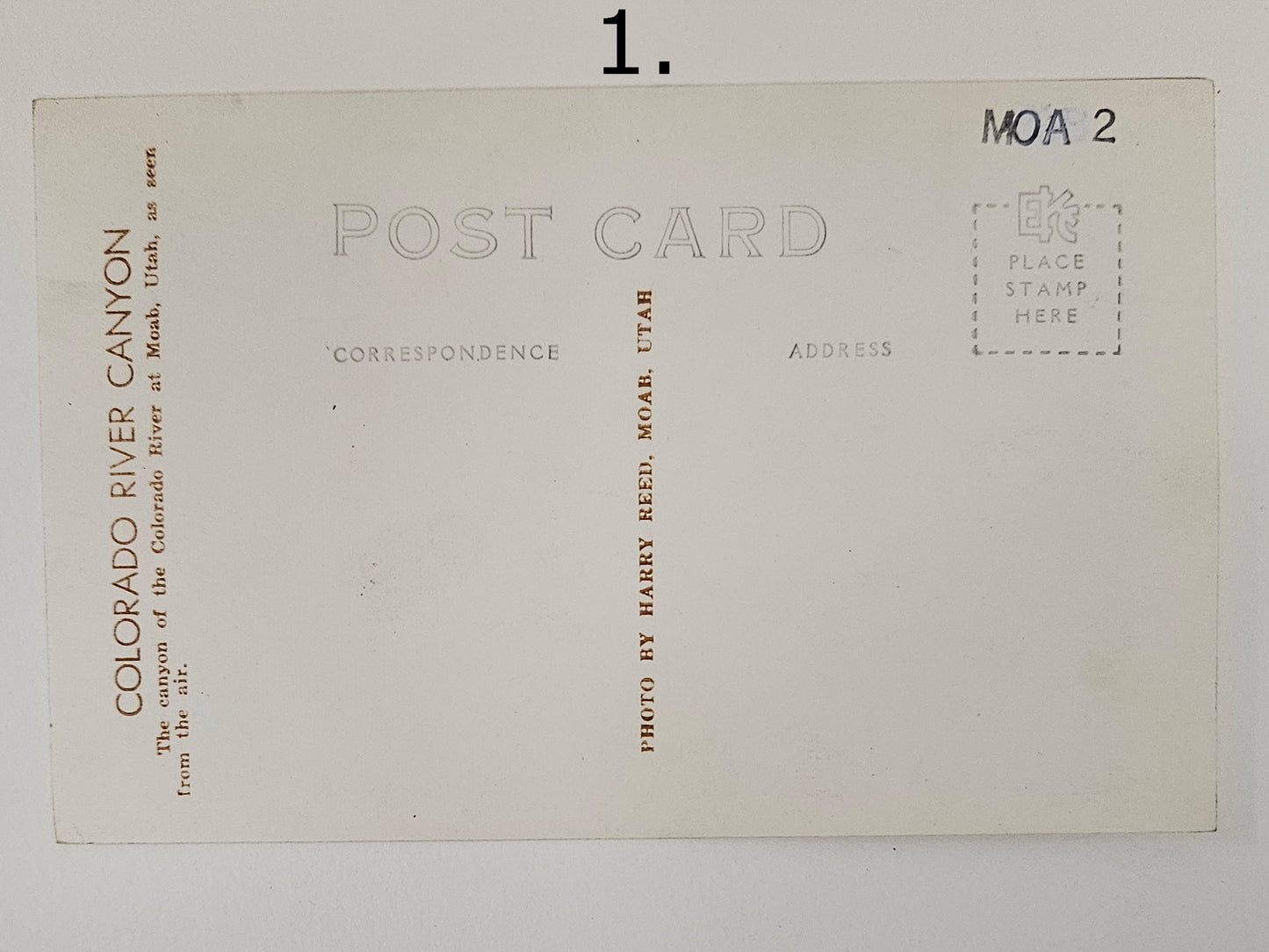 1940s Photo Postcard Set - Bridge Over Colorado River Canyon, Moab Utah - Aerial Photos By Harry Reed -  Sold as set