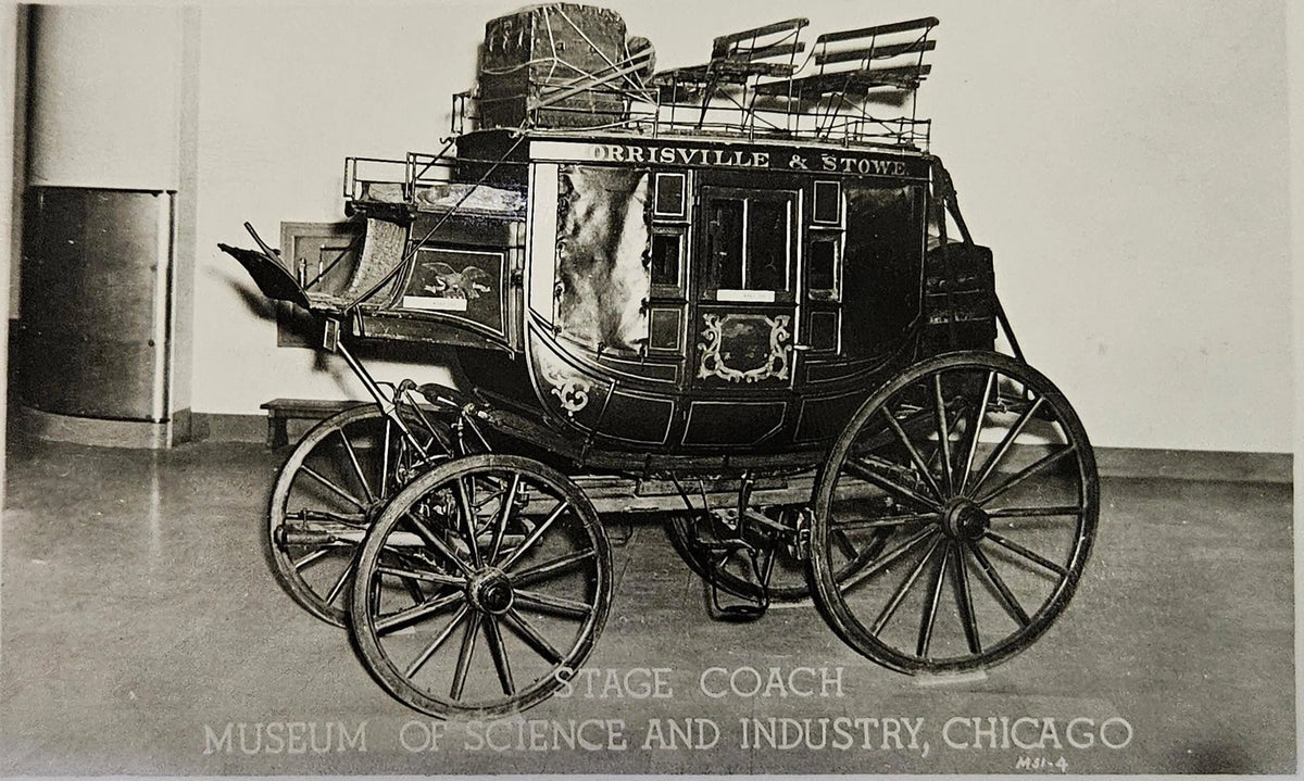 RPPC -  Stage Coach Exhibit - Chicago Museum of Science and Industry - Vintage MuseumPostcard