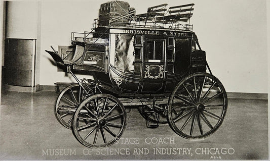 RPPC -  Stage Coach Exhibit - Chicago Museum of Science and Industry - Vintage MuseumPostcard