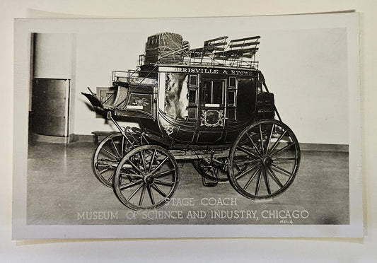 RPPC -  Stage Coach Exhibit - Chicago Museum of Science and Industry - Vintage MuseumPostcard