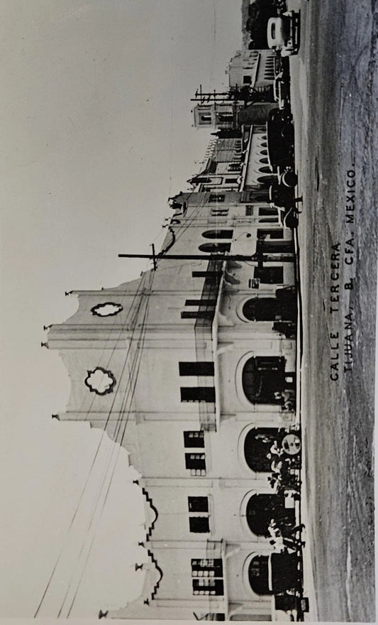 RPPC Calle Tercera - Tijuana, Mexico - Vintage Real Photo Postcard
