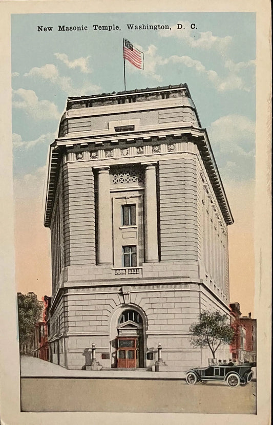 New Masonic Temple,  Washington D. C. -  Vintage Postcard