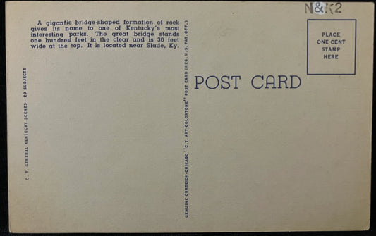 Natural Bridge State Park, Kentucky - 1940s Linen Postcard
