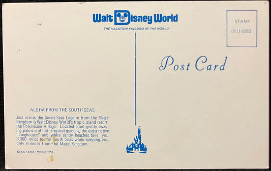 Polynesian Village - Disney World - Orlando, Florida - Vintage Postcard