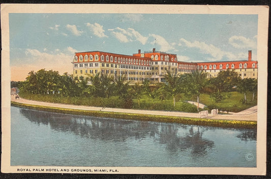 Royal Palm Hotel and Grounds, Miami, Florida - Vintage Hotel Postcard
