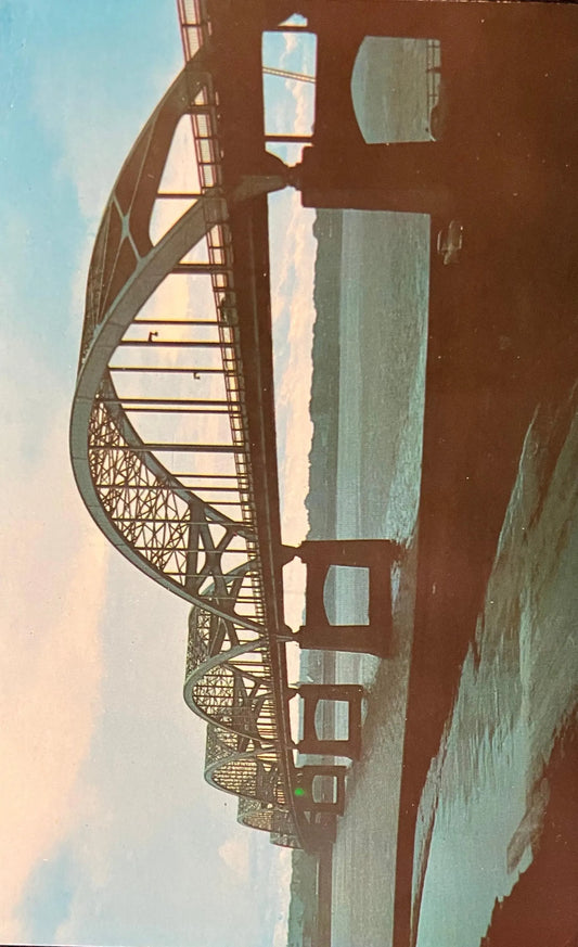 Centennial Bridge between Davenport, Iowa and Rock Island, Illinois - Ektachrome by Rene Briegel - Vintage Iowa Postcard