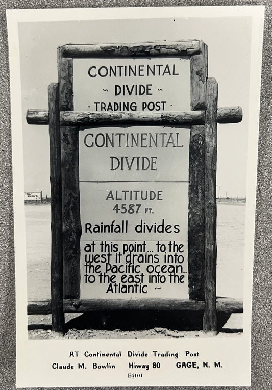AT Continental Divide Trading Post Claude M. Bowlin Hiway 80 GAGE, N. M.