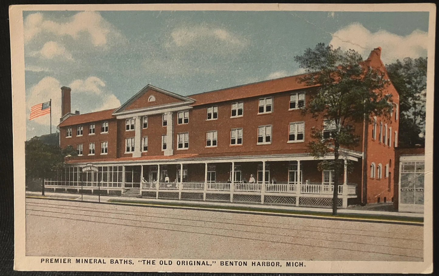 Premier Mineral Baths, “The Old Original,” Benton Harbor, Michigan - Vintage Postcard