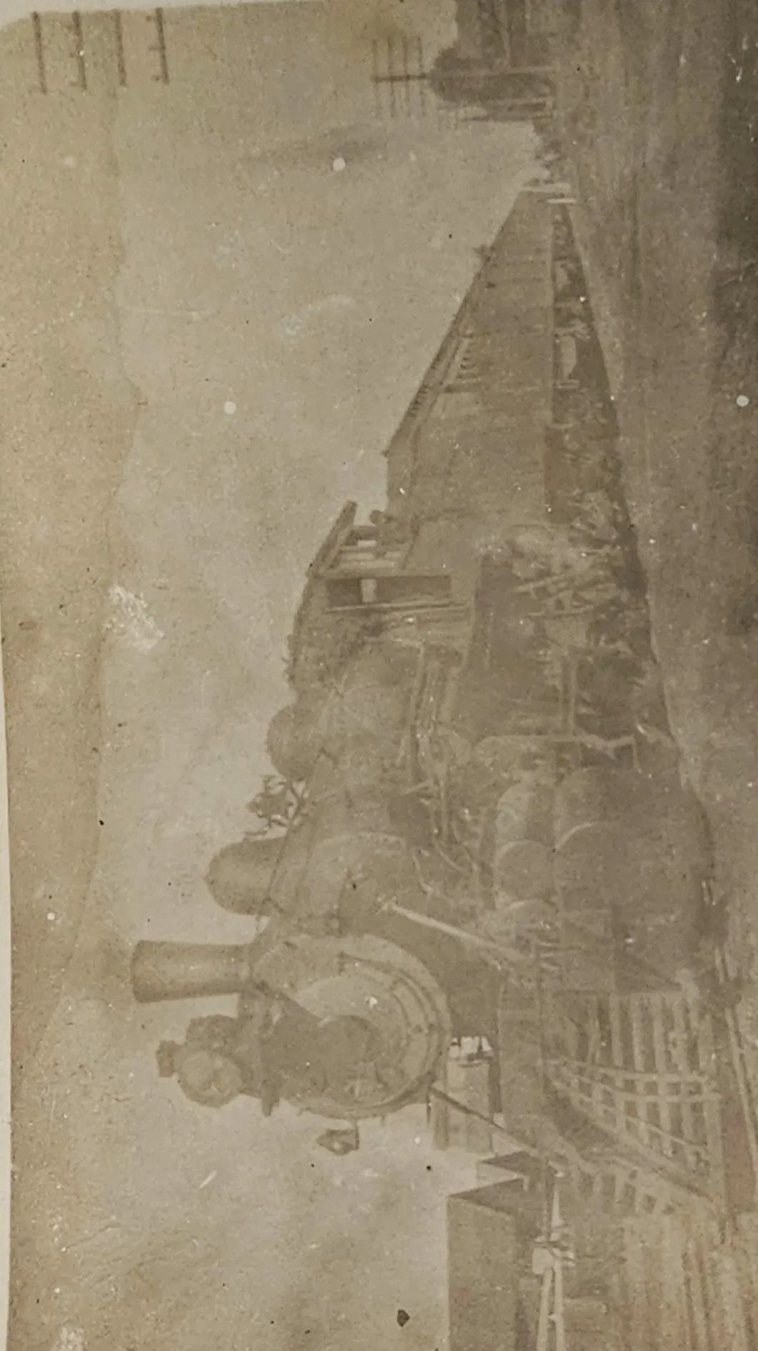 RPPC Steam Engine Train  with steam coming out -   1915 Sepia Tone Vintage Postcard