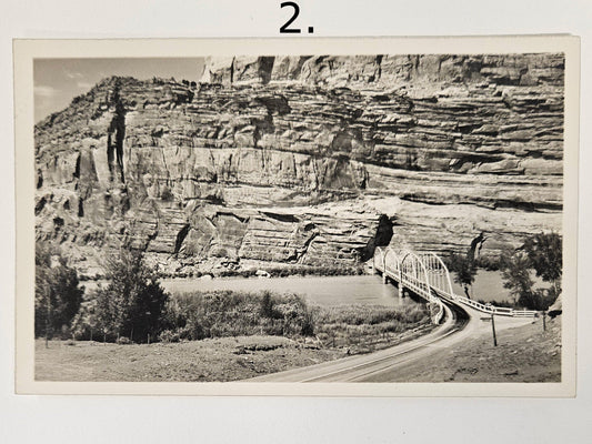 1940s Photo Postcard Set - Bridge Over Colorado River Canyon, Moab Utah - Aerial Photos By Harry Reed -  Sold as set