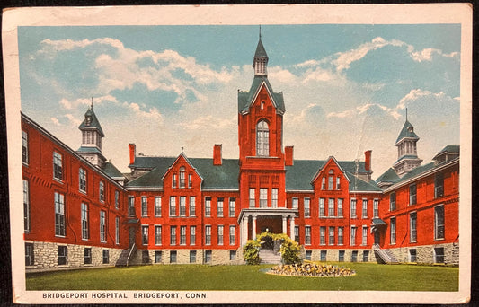 Bridgeport Hospital - Bridgeport, Connecticut - Vintage Hospital Postcard