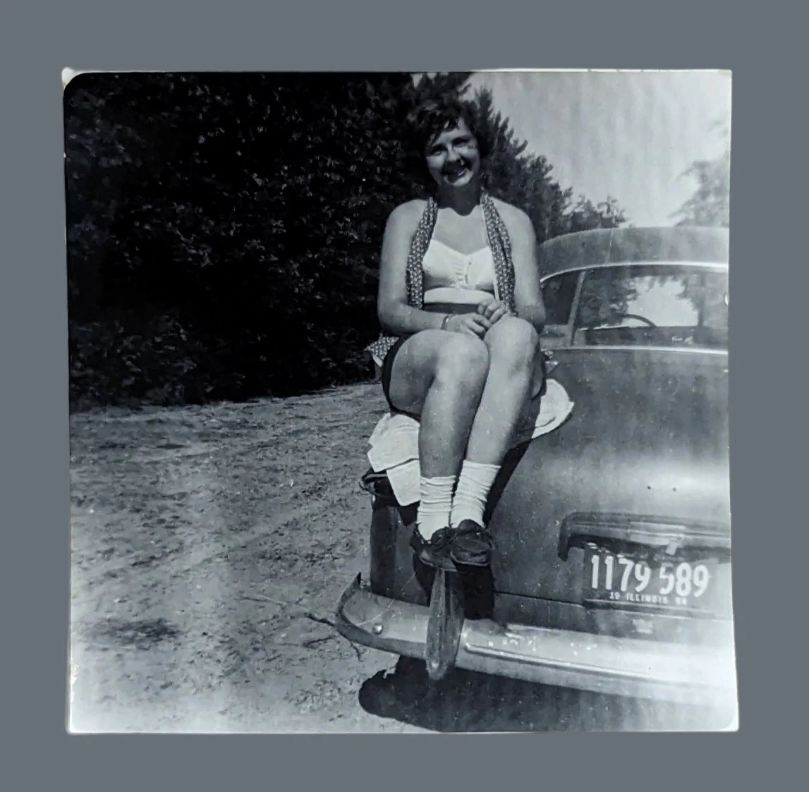 Black And White Photo Series of a Woman and a 1949 Ford - She loved the Ford the Man and the Farm - 4 sold as a set