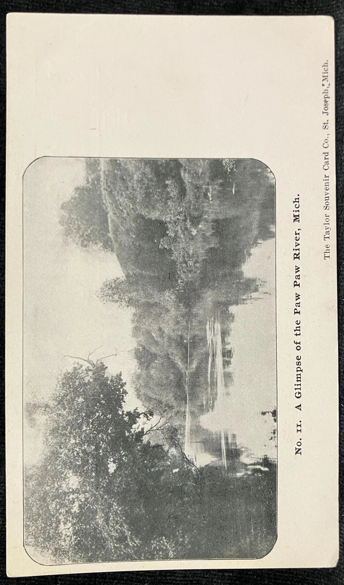 RPPC - A Glimpse of the Paw Paw Lake River, Michigan - Michigan postcard