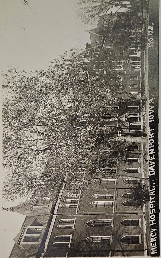 RPPC - Mercy Hospital Davenport, Iowa in 1911 - Vintage Postcard