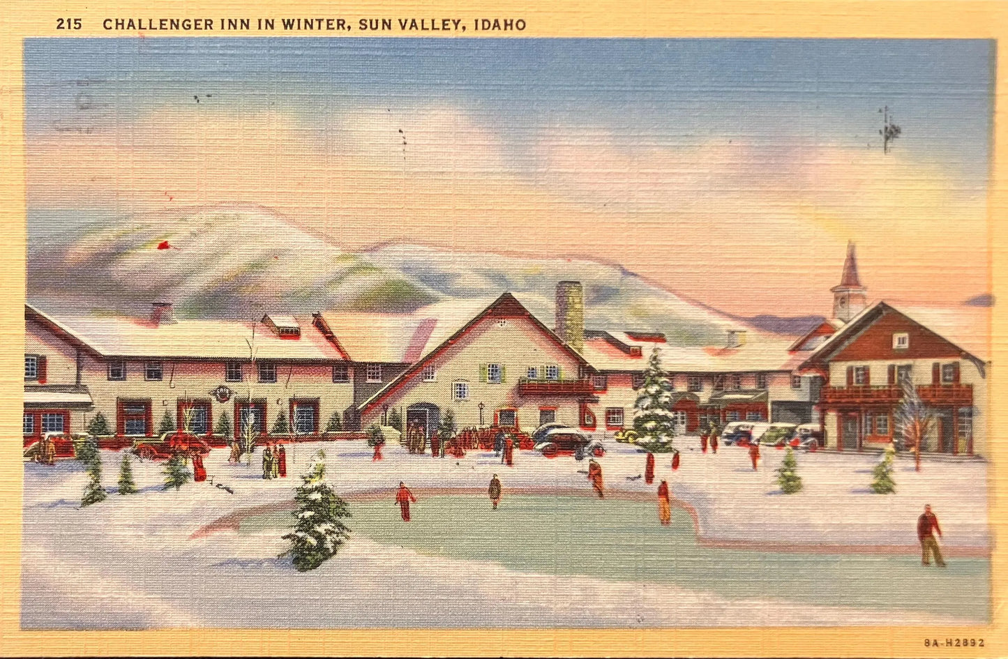 Challenger Inn In Winter - Sun Valley, Idaho - 1950 Linen Postcard