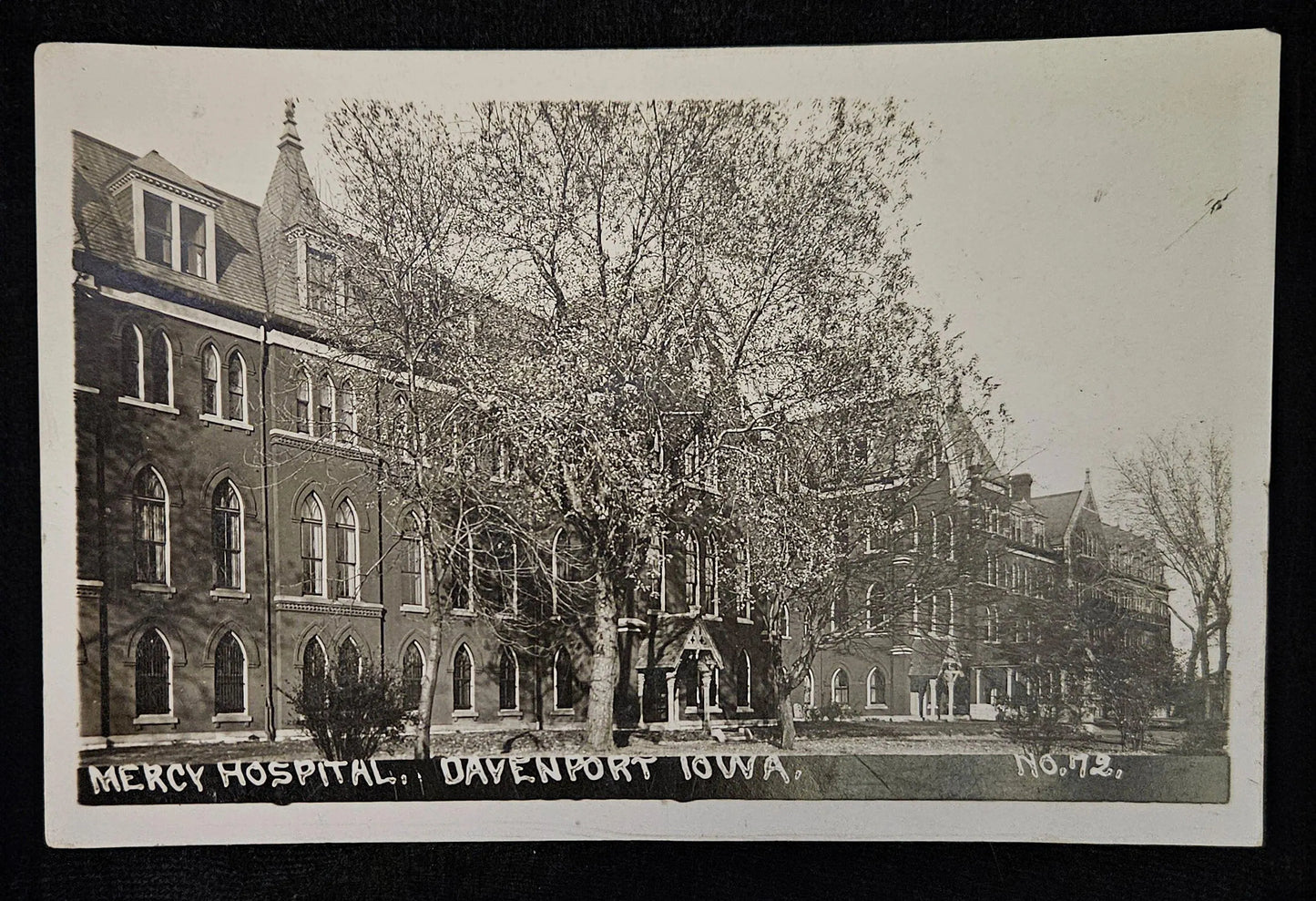 RPPC - Mercy Hospital Davenport, Iowa in 1911 - Vintage Postcard
