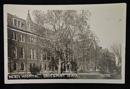 RPPC - Mercy Hospital Davenport, Iowa in 1911 - Vintage Postcard