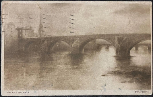 Auld and New Brigs o' Doon, Ayr - Elmer Keene - Vintage United Kingdom Postcard