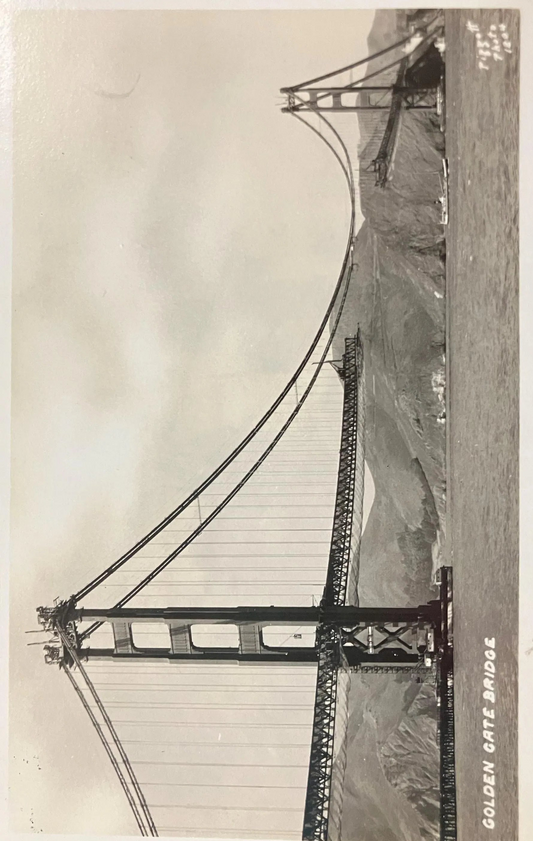 RPPC - Golden Gate Bridge - Piggott Photo 1940s - Vintage Real Photo Post Card Postcard - San Francisco Golden Gate Bridge Photo