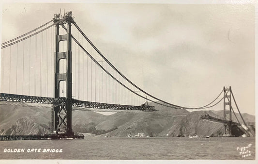 RPPC - Golden Gate Bridge - Piggott Photo 1940s - Vintage Real Photo Post Card Postcard - San Francisco Golden Gate Bridge Photo