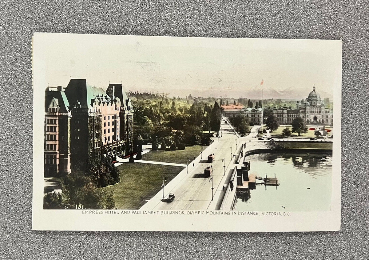PR? - Empress Hotel And Parliament Buildings, Olympic Mountains In Distance. VICTORIA.B.C.