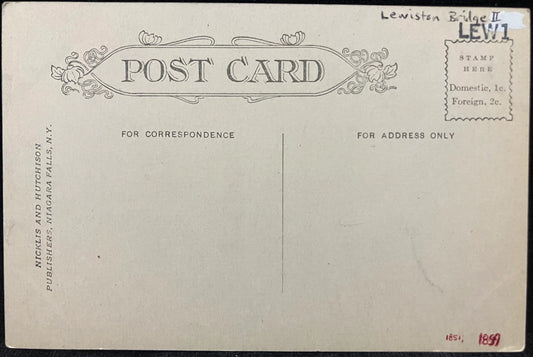 back of unmailed postcard. sellers marks, but no other handwriting.