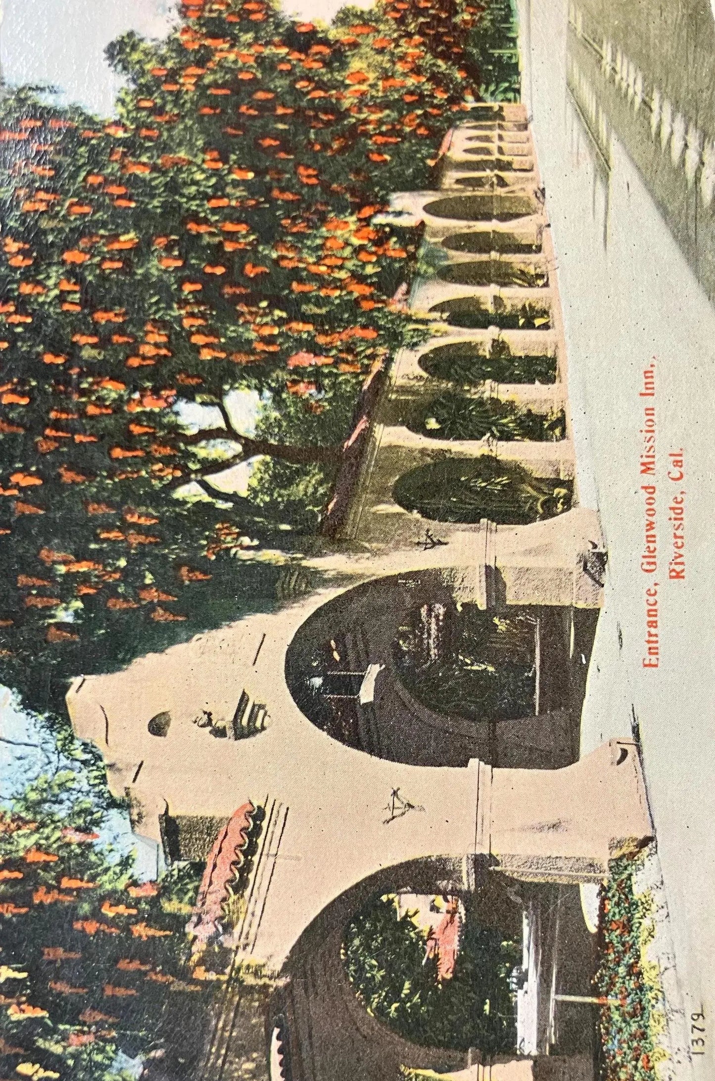 Entrance, Glenwood Mission Inn, Riverside, California 1915 - Vintage Mission Inn Postcard
