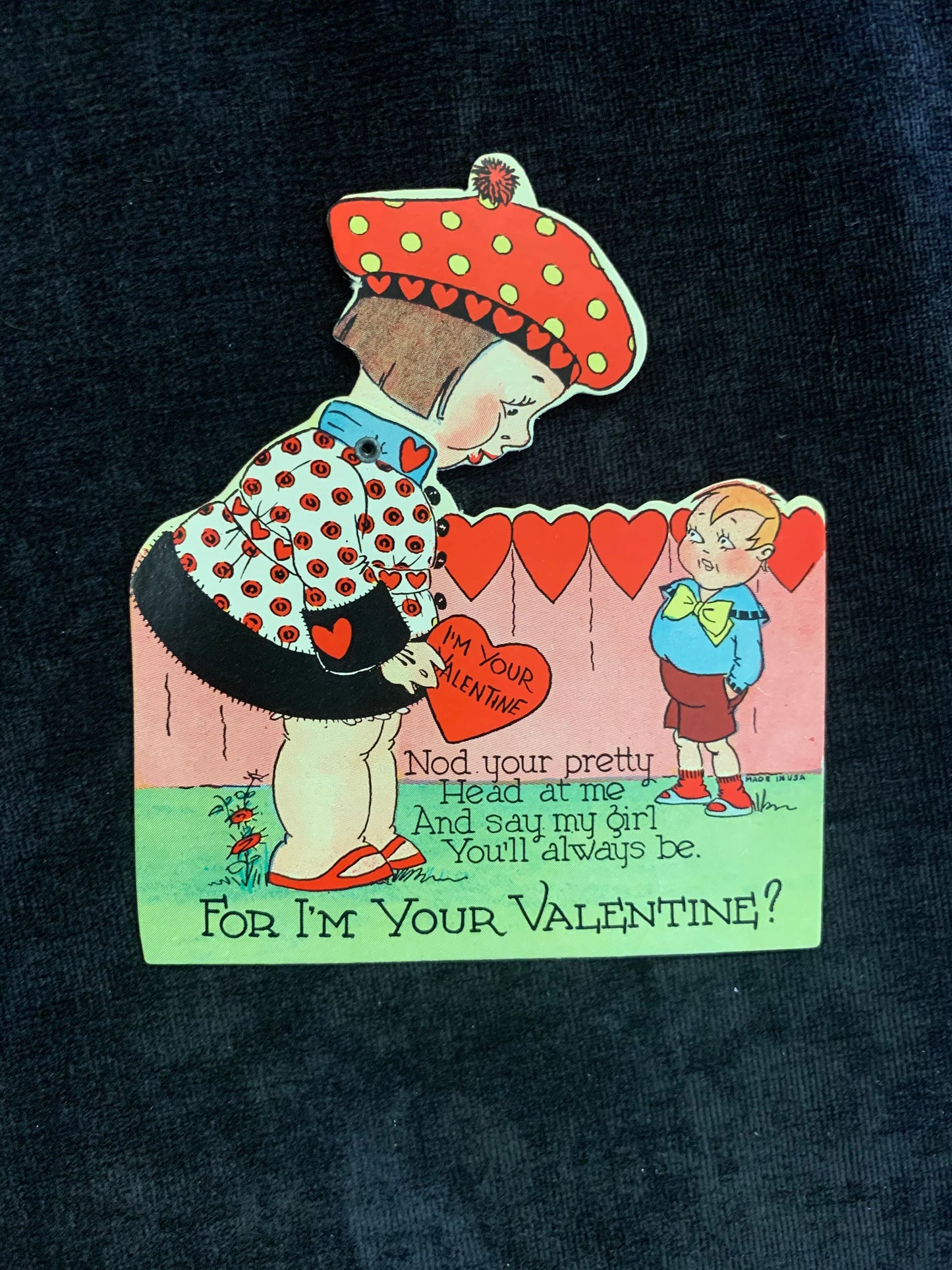 Tall Girl Small Boy - Nod Your Pretty Head Valentine Card