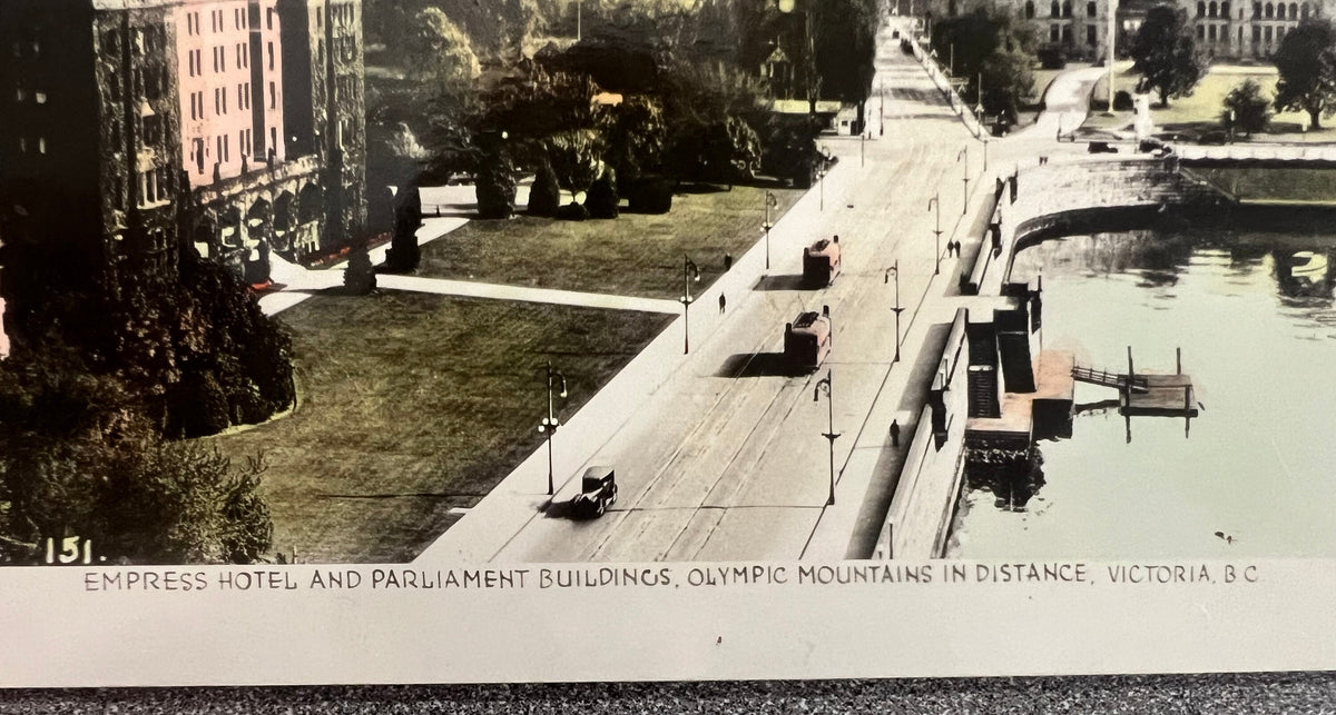 PR? - Empress Hotel And Parliament Buildings, Olympic Mountains In Distance. VICTORIA.B.C.