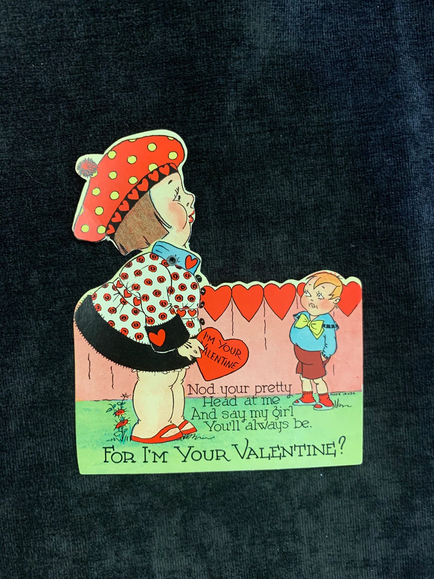 Tall Girl Small Boy - Nod Your Pretty Head Valentine Card
