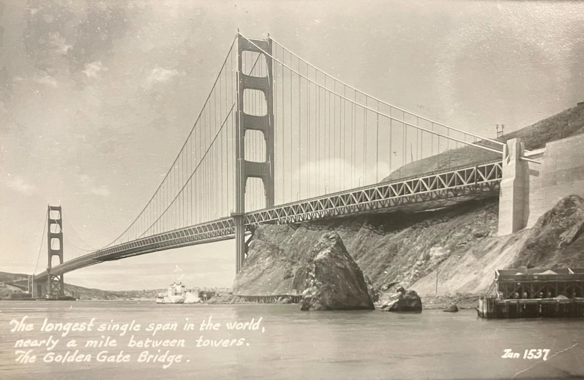 RPPC - The Golden Gate Bridge 1940s photo - Zan - Vintage Photo Postcard