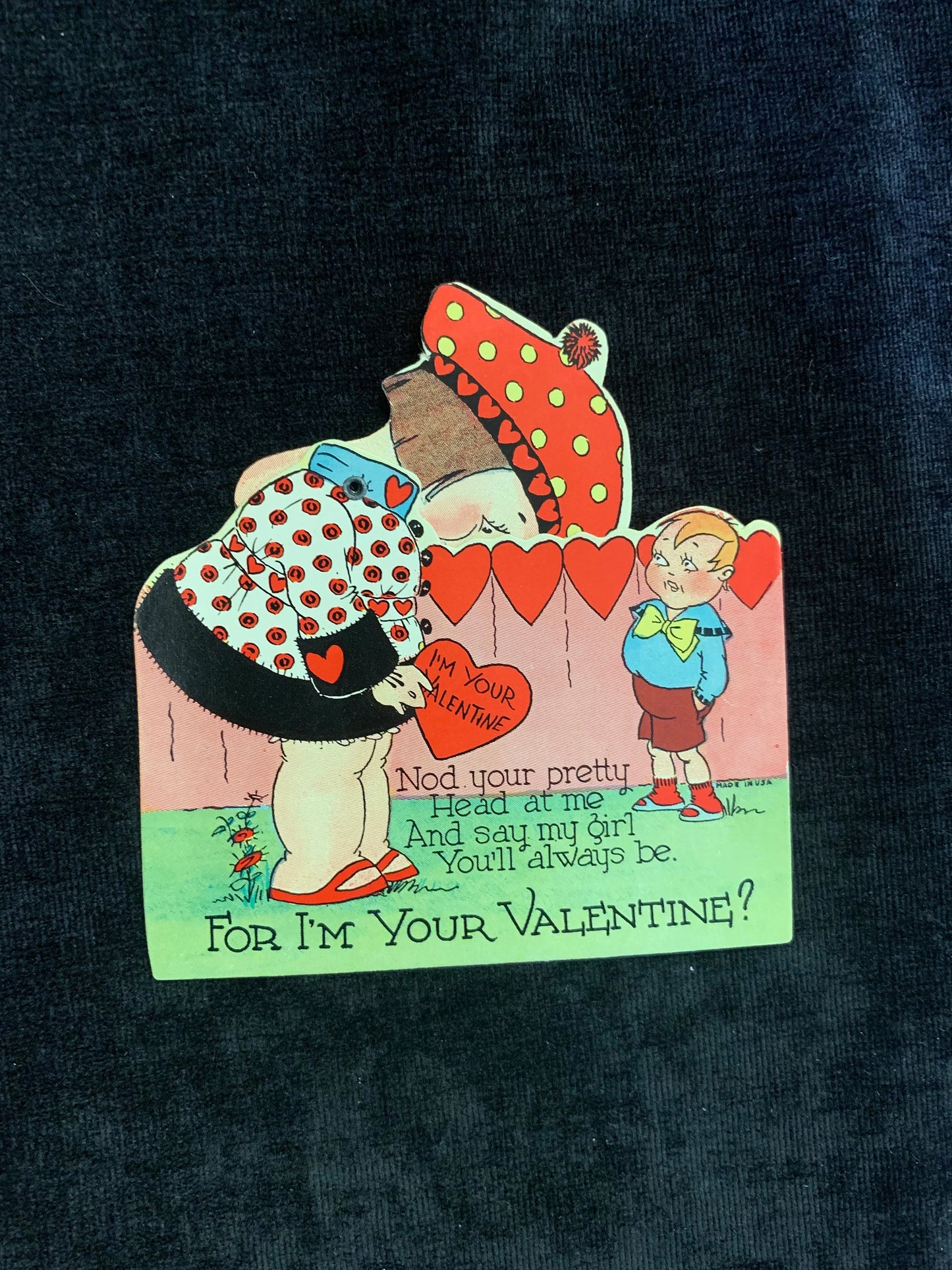 Tall Girl Small Boy - Nod Your Pretty Head Valentine Card