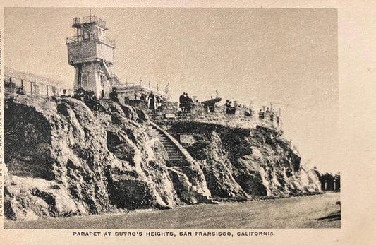 Parapet at Sutro’s Heights, San Francisco, California - Published by E.P. Charleston & Co. San Francisco, Cal. - Vintage pre 1906 Postcard