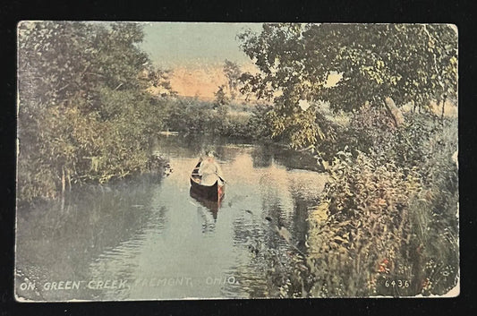 On Green Creek, Fremont, Ohio - Vintage 1915 Postcard