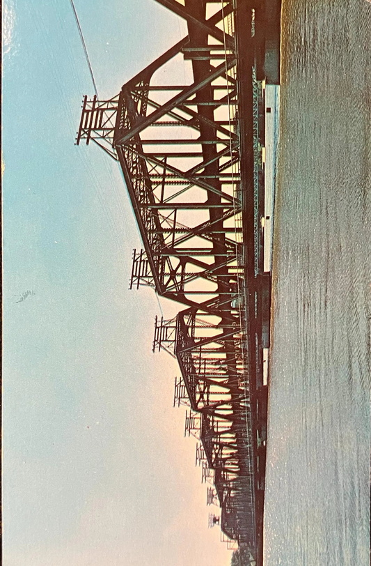 Government Bridge - Rock Island Arsenal - Davenport, Iowa - Color by Rene Briegel - Vintage Bridge Postcard