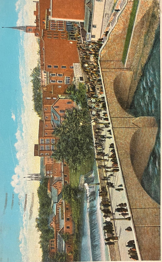 New Bridge St. Bridge over the Saranac, Plattsburg, New York - Vintage Bridge Postcard